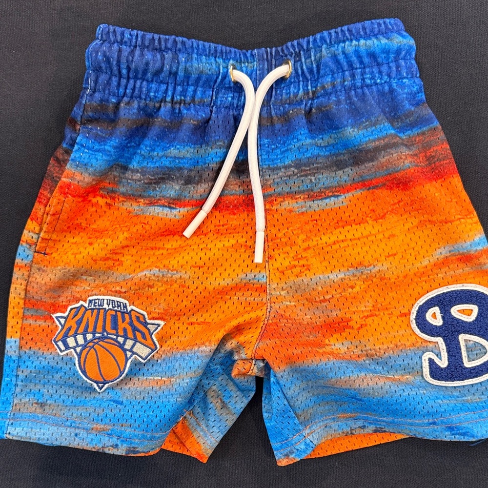 Vibrant Blue and Orange Kids Shorts
